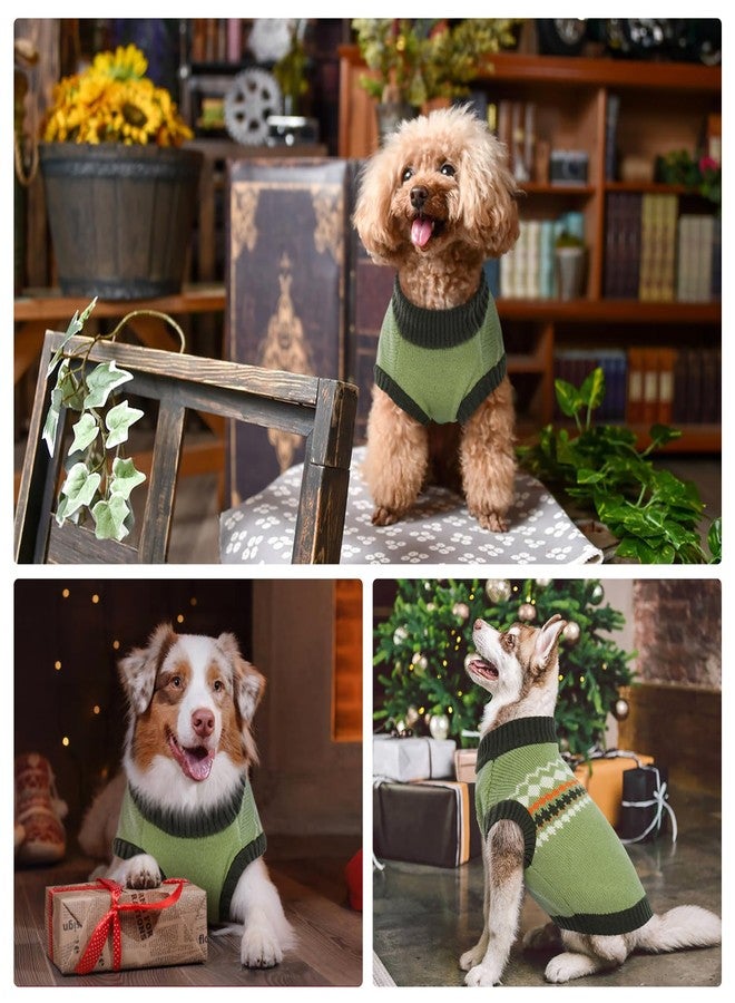 Kuoser Dog Sweater, Dog Sweaters for Medium Dogs Girl Boy, Christmas Dogs Sweater Knitwear, Warm Pet Pullover Sweatshirt Doggie Winter Clothes Apparel for French Bulldog, Boston Terrier, Green M - Image 4